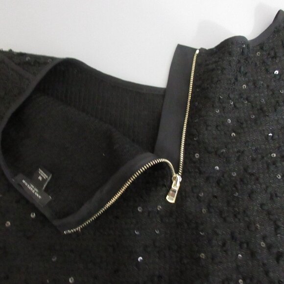 Ann Taylor Blouse Black Embellished Beaded Top Formal Rounded Neck Sleeveless - Picture 6 of 7